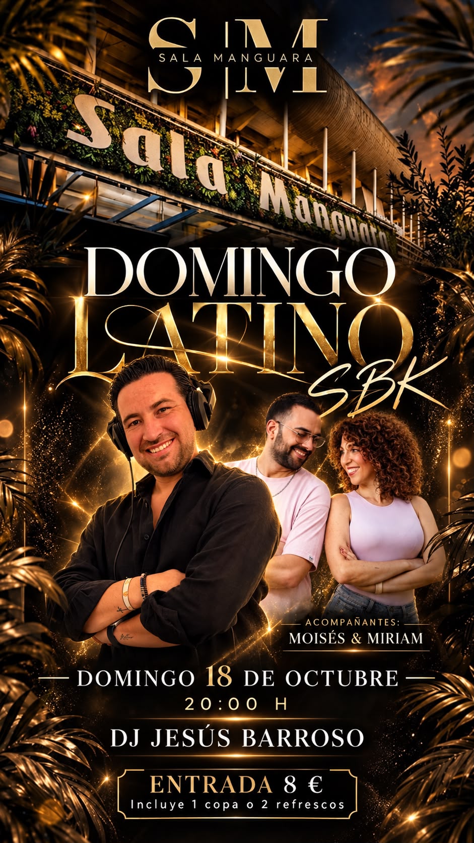 Cartel de Domingo Latino SBK con DJ Jesús Barroso