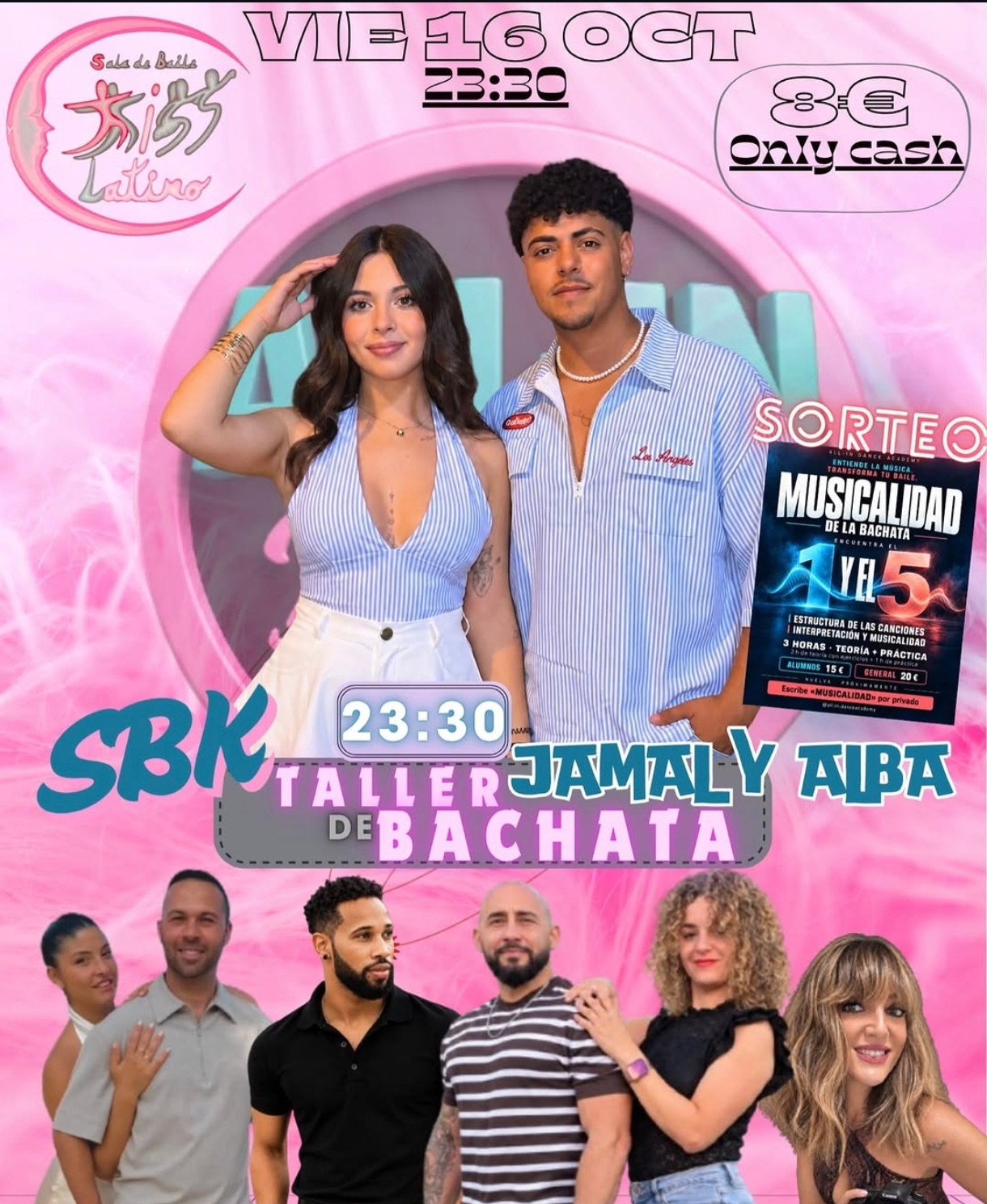 Cartel de Viernes SBK - Taller de Bachata con Jamal y Aiba