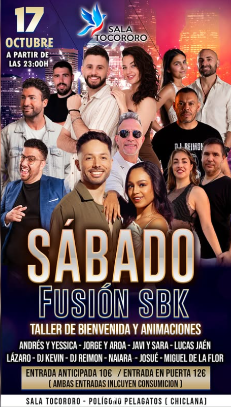 Cartel de Sábado Fusión SBK con DJ Reimon
