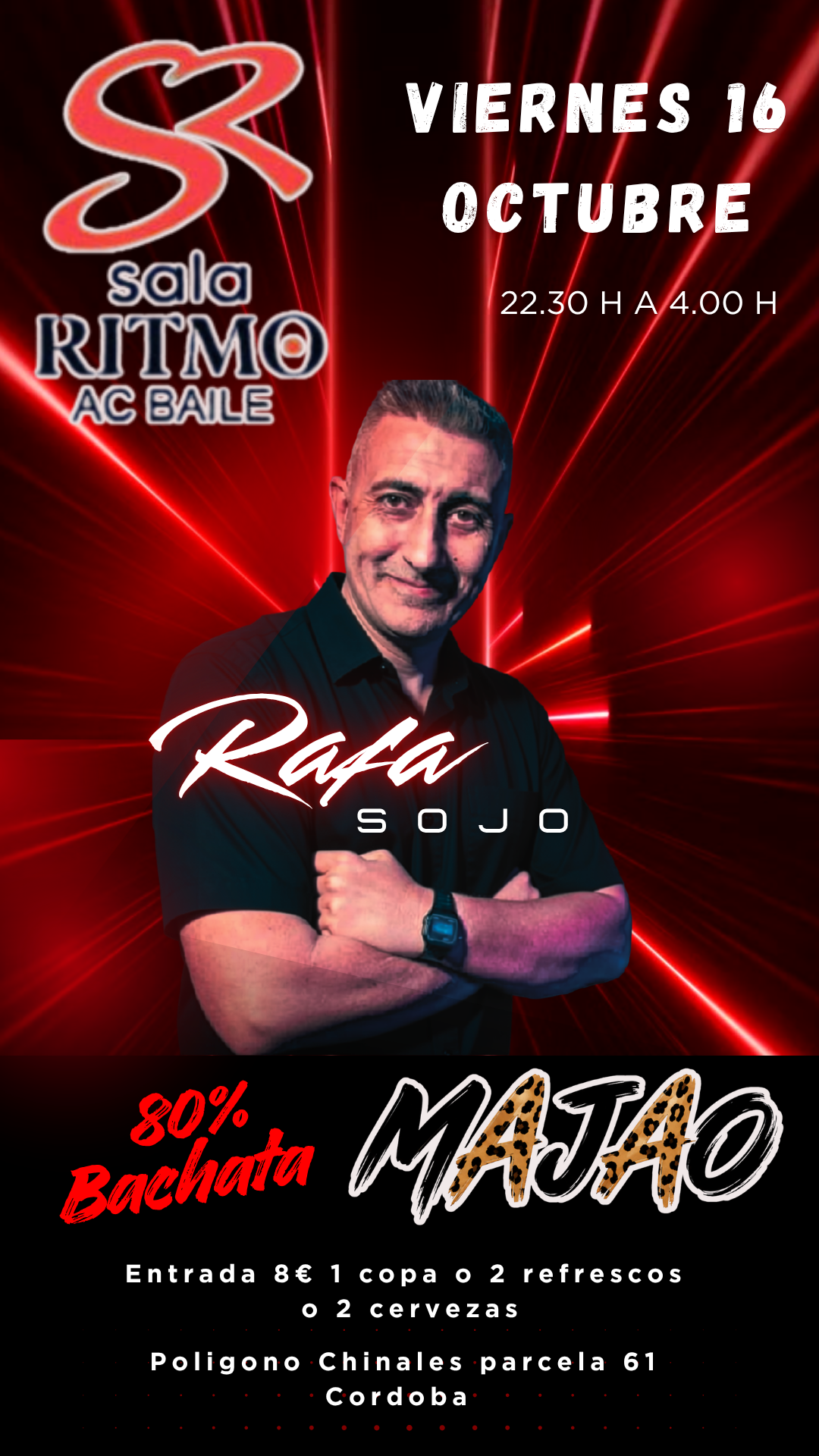 Cartel de Viernes Ritmo  80 % bachata by MAJAO