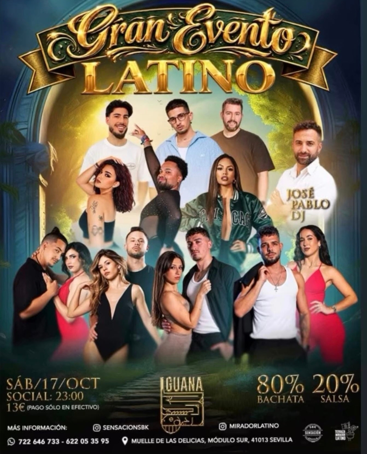 Cartel de Gran Evento Latino - Social de Bachata y Salsa